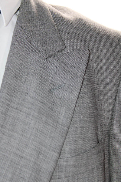 Ermenegildo Zegna Mens Double Breasted Pleated Pants Blazer Set Gray Size EUR46