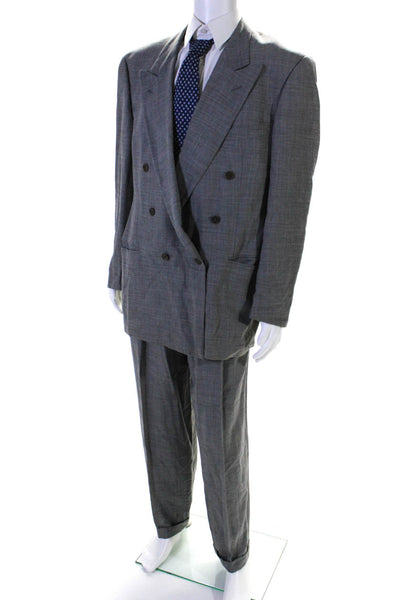 Ermenegildo Zegna Mens Double Breasted Pleated Pants Blazer Set Gray Size EUR46