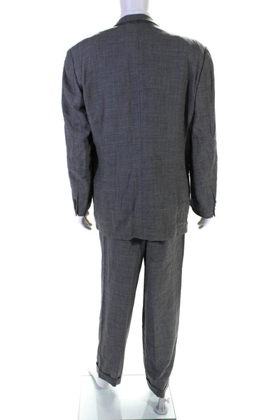 Ermenegildo Zegna Mens Double Breasted Pleated Pants Blazer Set Gray Size EUR46