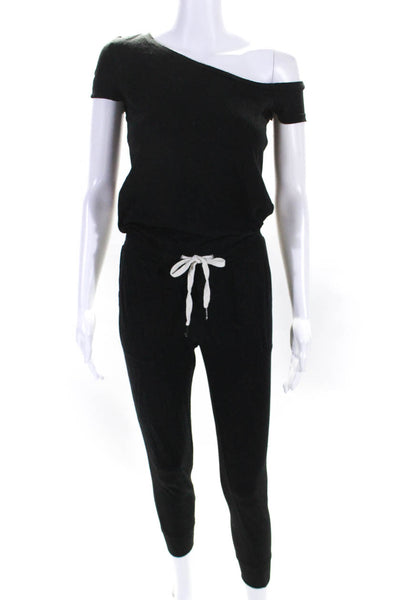 Philanthropy Women's Round Neck Sleeveless Tapered Leg Jumpsuit Black Size XS