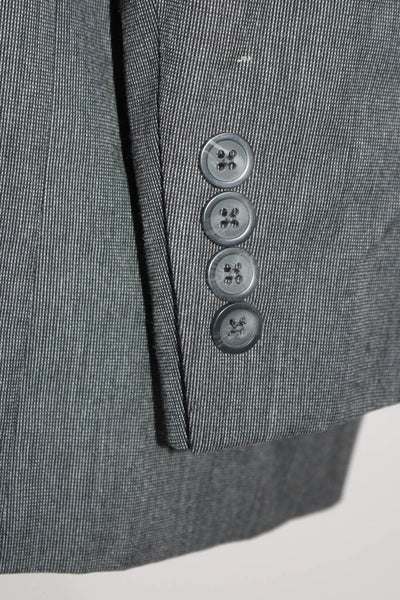 Stafford Men's Collared Long Sleeves Lined Two Button Jacket Gray Size 46