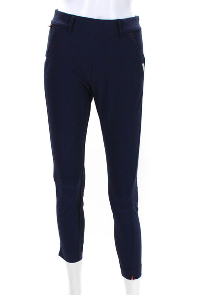 Kjus Womens Mid Rise Skinny Ankle Pants Navy Blue Size Extra Small