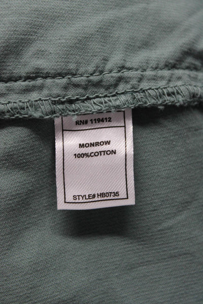 Monrow Womens Mid Rise Drawstring Corduroy Cargo Pants Green Size Extra Small