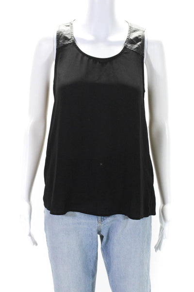 Jack Womens Round Neck Sleeveless Back Cut-Out Sleeveless Blouse Black Size M