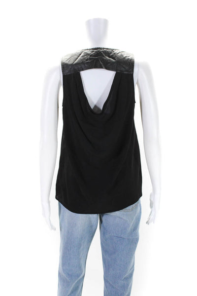 Jack Womens Round Neck Sleeveless Back Cut-Out Sleeveless Blouse Black Size M