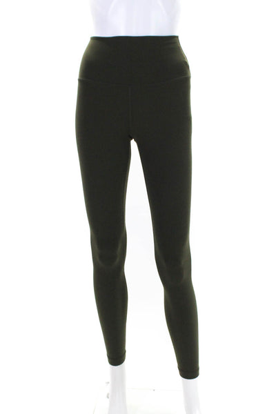 Lululemon Womens Elastic Waist Slip-On Athletic Skinny Leggings Green Size M