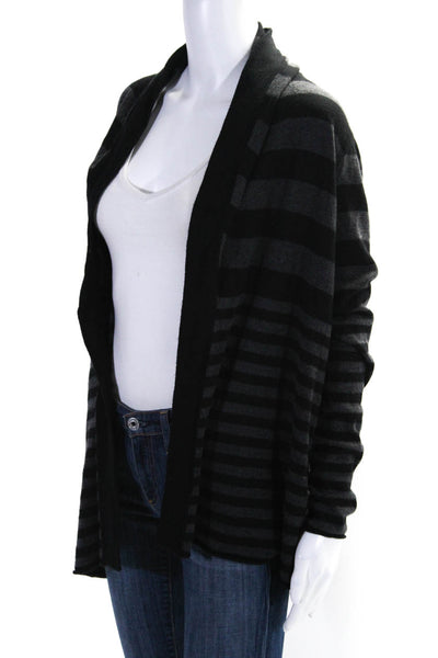 Joie Women's Open Front Long Sleeves Cardigan Sweater Black Stripe Size XS