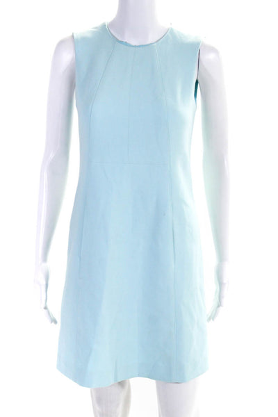 Shoshanna Women's Round Neck Sleeveless A-Line Mini Dress Light Blue Size 0