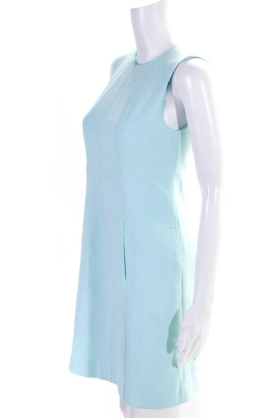 Shoshanna Women's Round Neck Sleeveless A-Line Mini Dress Light Blue Size 0