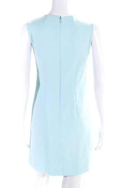 Shoshanna Women's Round Neck Sleeveless A-Line Mini Dress Light Blue Size 0