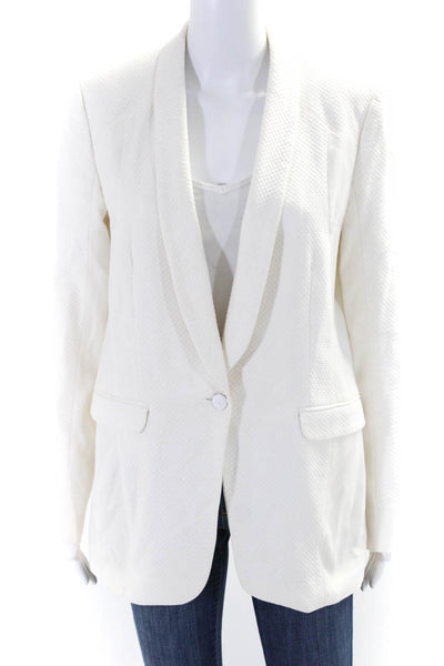 Rag & Bone Women's Collared Long Sleeves Lined One Button Jacket Cream Size 8