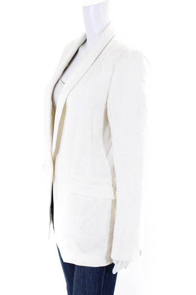 Rag & Bone Women's Collared Long Sleeves Lined One Button Jacket Cream Size 8