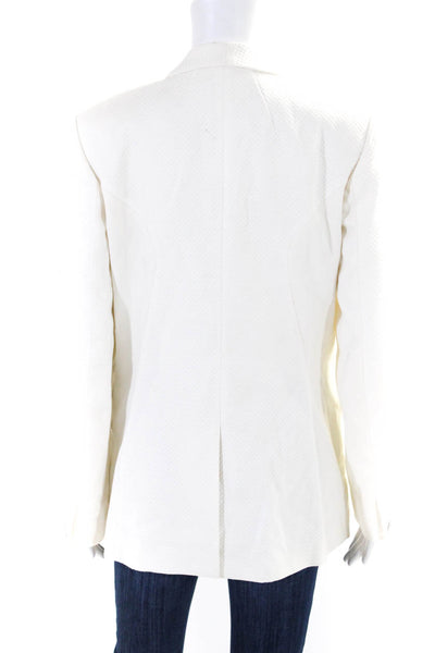 Rag & Bone Women's Collared Long Sleeves Lined One Button Jacket Cream Size 8