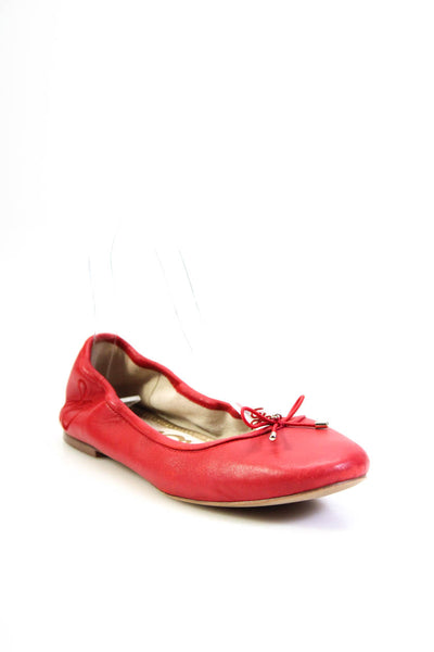 Sam Edelman Women's Round Toe Bow Slip-On Ballet Flat Shoe Red Size 8