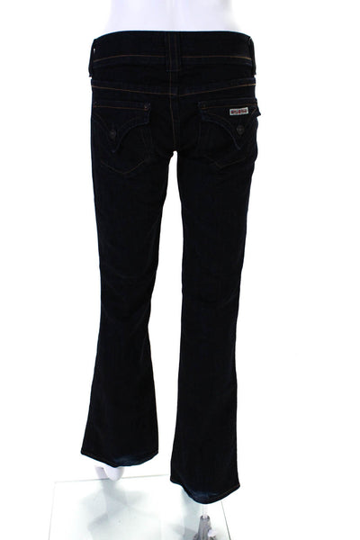 Hudson Womens Zipper Fly Mid Rise Dark Wash Flare Leg Jeans Blue Size 26