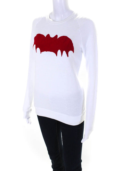 Zoe Karssen Women's Crewneck Long Sleeves Graphic Sweatshirt White Size S