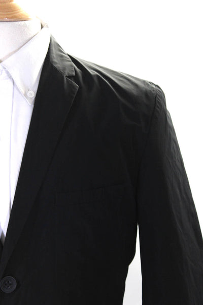 DKNY Mens Long Sleeve Notched Collar Three Button Blazer Jacket Black Size M