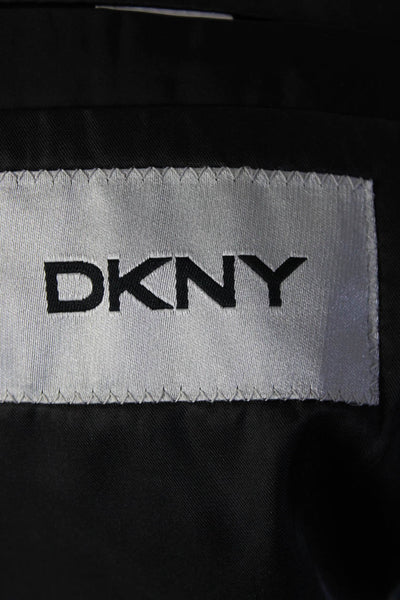 DKNY Mens Long Sleeve Notched Collar Three Button Blazer Jacket Black Size M