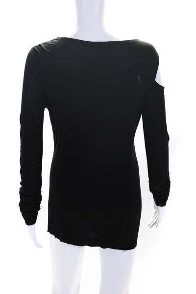 Bailey 44 Womens Cold Shoulder Cowl Neck Long Sleeve Blouse Top Black Size S