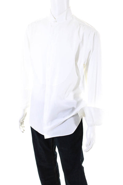 Armani Collezioni Mens White Collar Long Sleeve Dress Shirt Size 15.5