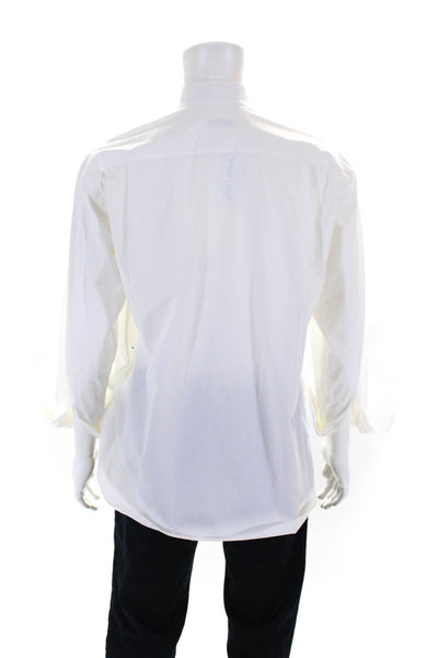 Armani Collezioni Mens White Collar Long Sleeve Dress Shirt Size 15.5