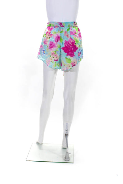 Rococo Sand Women's Elastic Waist Scallop Edge Floral Short Size S