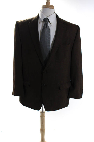 Lauren Ralph Lauren Mens Long Sleeve Two Button Blazer Jacket Dark Brown Size 46