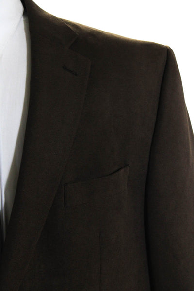 Lauren Ralph Lauren Mens Long Sleeve Two Button Blazer Jacket Dark Brown Size 46