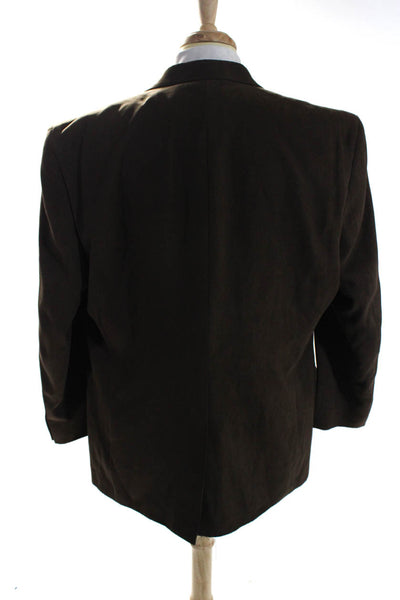 Lauren Ralph Lauren Mens Long Sleeve Two Button Blazer Jacket Dark Brown Size 46