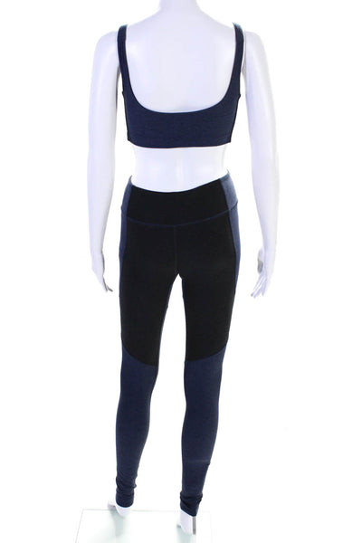 Outdoor Voices Womens Pull On Leggings Sports Bra Set Blue Black Size Extra Smal