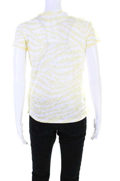 Goldie Womens Cotton Jersey Knit Striped Crew Neck Tee T-Shirt Yellow Size XS