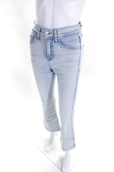 Veronica Beard Jeans Womens High Waist Crop Flare Jeans Pants Light Blue Size 24