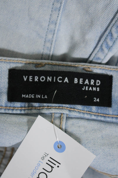 Veronica Beard Jeans Womens High Waist Crop Flare Jeans Pants Light Blue Size 24