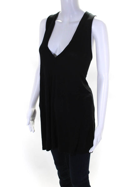 Riller & Fount Womens Jersey Knit V-Neck Sleeveless Tunic Tank Top Black Size 0