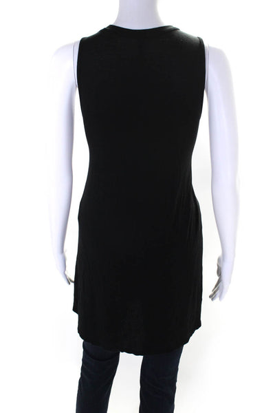 Riller & Fount Womens Jersey Knit V-Neck Sleeveless Tunic Tank Top Black Size 0