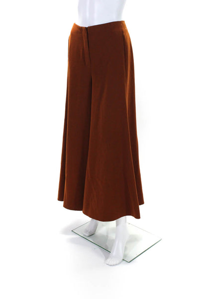 Elizabeth and James Womens Flat Front Wide Leg Capri Trousers Dark Orange Size 0