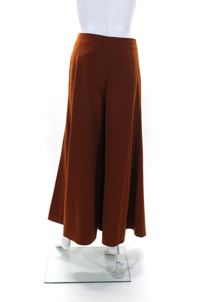 Elizabeth and James Womens Flat Front Wide Leg Capri Trousers Dark Orange Size 0