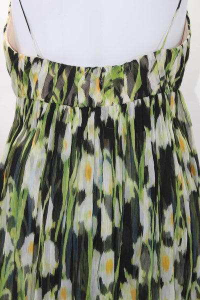 Carolina Herrera Womens Silk Floral Print Sun Dress Multi Colored Size 4