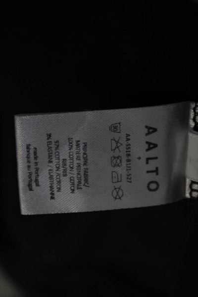 Aalto Womens Cotton Gender Equality Embroidery Crewneck T-Shirt Black Size 36