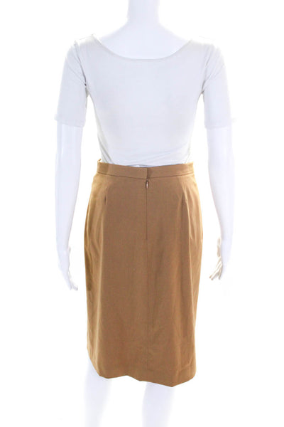 Hugo Buscati Womens Front Slit A Line Knee Length Skirt Acorn Brown Size 4