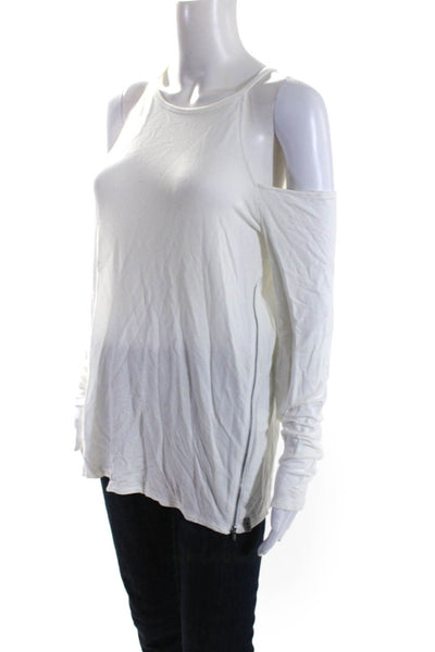 Marc New York Performance Womens Cold Shoulder Long Sleeve Top White Size L