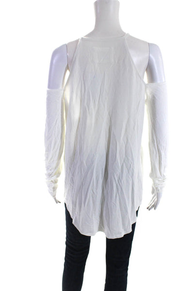 Marc New York Performance Womens Cold Shoulder Long Sleeve Top White Size L