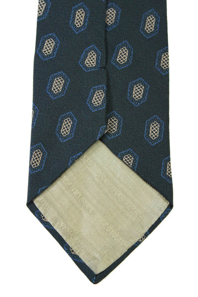 Giorgio Armani Mens Classic Width Plaid Silk Tie Brown Gray