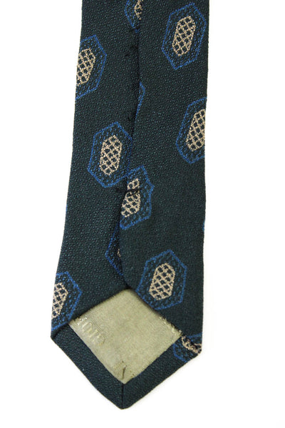 Giorgio Armani Mens Classic Width Plaid Silk Tie Brown Gray