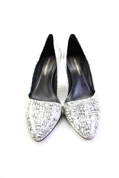 Rebecca Minkoff Womens Stiletto Dorsay Pumps White Black Leather Size 10