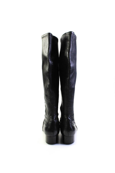 Cole Haan Womens Slip On Block Heel Knee High Boots Black Leather Size 8.5