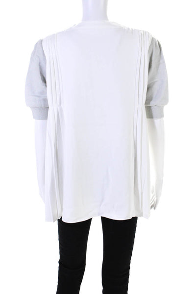 Adeam Womens Puffy Short Sleeves Sweater Ellsworth Sweater Grey Size Small