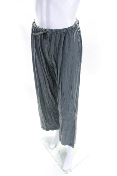 Cuyana Womens High Rise Drawstring Straight Leg Lounge Pants Gray Size Medium