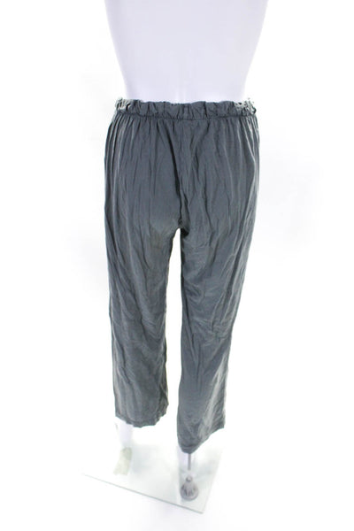 Cuyana Womens High Rise Drawstring Straight Leg Lounge Pants Gray Size Medium