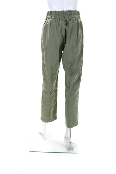 Sienna Sky Womens Cotton Full Buttoned Darted Ruched Straight Pants Green Size M